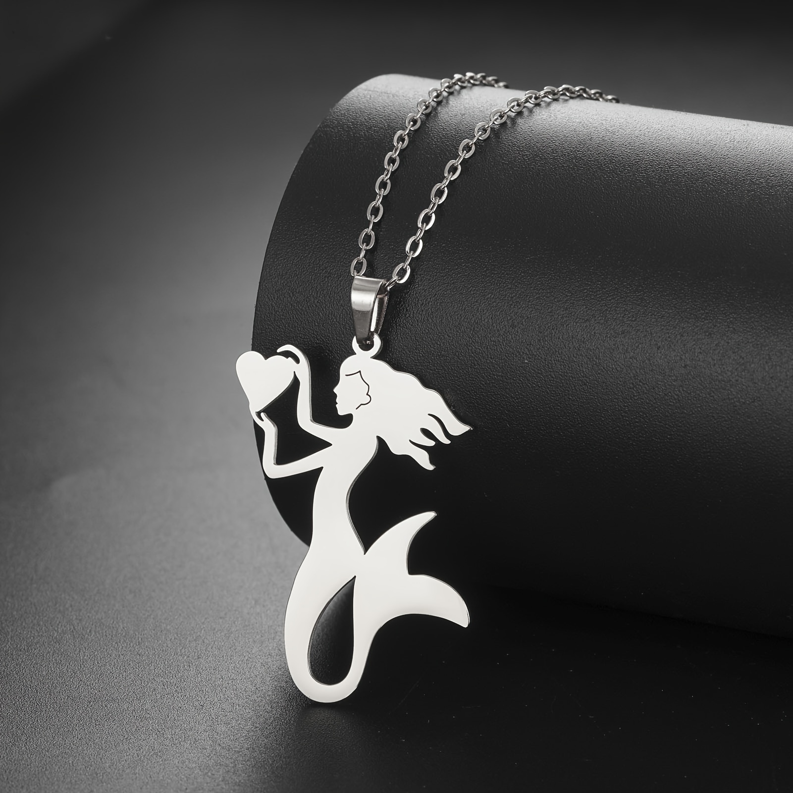Stylish Stainless Steel Mermaid Necklace, Gift for Couples